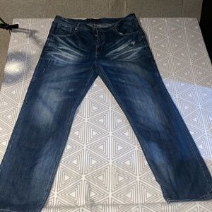 Blue Relaxed Jeans with Natural‎ Fading